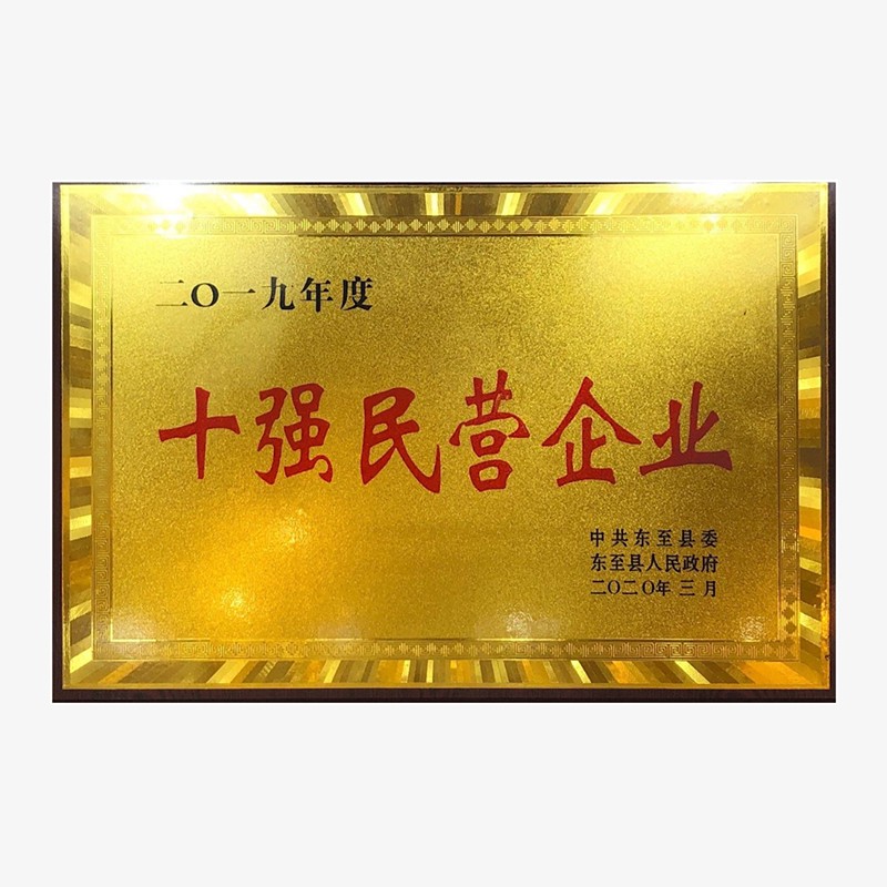 2019东至县十强民营企业